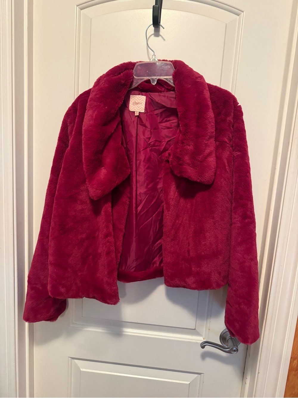 Faux mink pink jacket